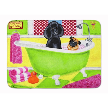 Carolines Treasures Tub for Two with Poodle and Pug Machine Washable Memory Foam Mat AMB1335RUG